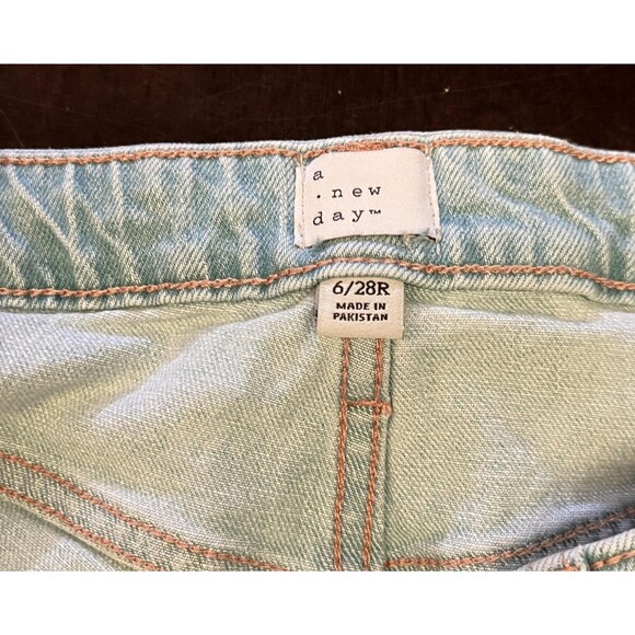 A New Day Jeans Womens 6 28R Light Wash Wide Leg Stretch Denim Blue Casual - Picture 7 of 8